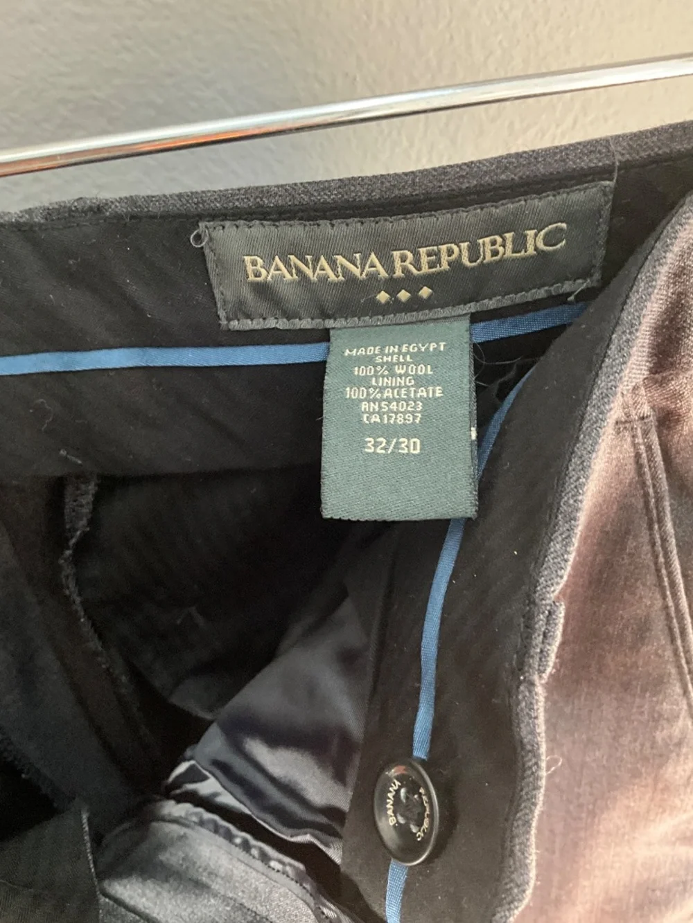 Banana Republic Charcoal wool trousers 32x30